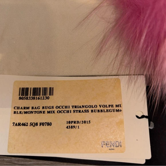 Fendi Vibrant Pink Fur Bag Accessory - Picture 4 of 5
